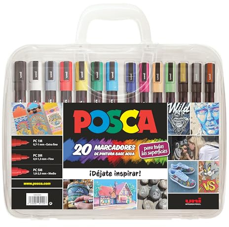 POSCA Estuche PC1m-3m-5m 20 unidades