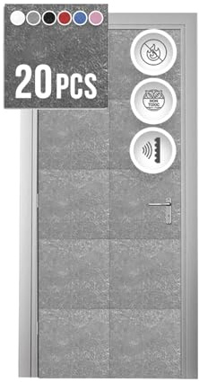 Arrowzoom Gray Single Side - 20 Pieces Acoustic Insulation Soundproofing Panels 12 x 12in for Door Kit Installation Recording Studio Podcast Live House Bars Sound Absorbing Tiles Man Cave SD1184