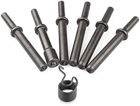 7 Pcs Air Hammer Rivet Bit Set, Dele 0.401 Shank Smoothing Pneumatic Air Rivet Hammer Tools Kit with Spring