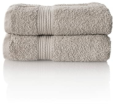 ALCLEAR Premium frottéhandduk set, frottéserie i 6 färger och 5 storlekar, färg: silvergrå, 2 x handdukar 50 x 100 cm