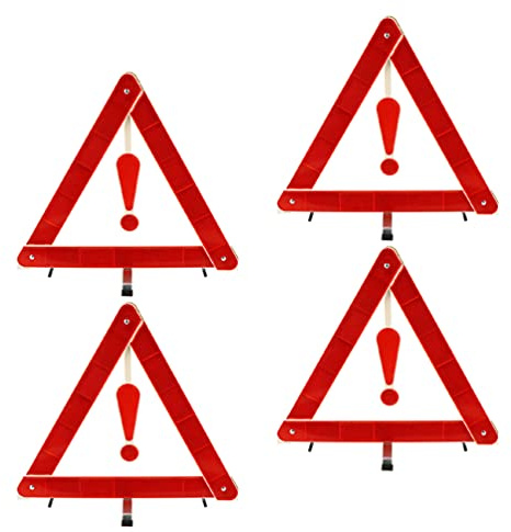 VICASKY 4pezzi Triangolo Di Avvertimento Per Auto Kit Di Sicurezza Stradale Segnali Di Avvertimento Treppiedi Di Sicurezza Resistenti