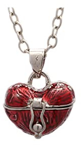 ANZWTLOYY Heart Locket Pendant Necklace Y2k Love Heart Necklace Tiny Small Cute Necklace for Women Valentine's Day(Red)