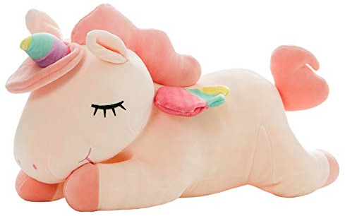 hitoshe Unicorn Stuffed Animals, Soft Unicorn Plush Hugging Pillow Toy Gifts for Kids (Pink, 12 in)