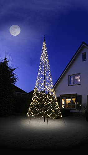 Fairybell LED-Weihnachtsbaum für draußen im Fahnenmast (6 Meter - 1050 LEDs, Warmweiss)
