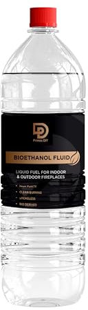 PRIMES DIY 1 Litre Premium Bioethanol Fuel for Fire Place Clean Burning High Purity Bio Ethanol Liquid Fuel for Fire Pits Burners and Stoves Indoor and Outdoor Use Eco Friendly Bioethanol Fuel Liquid