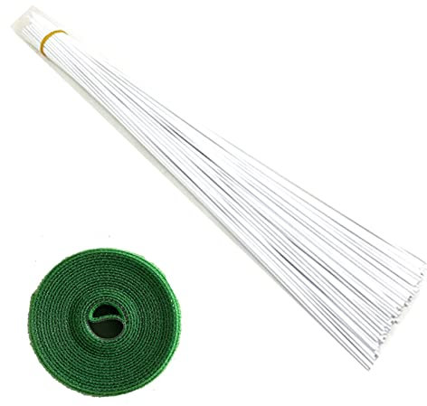 CHAMEEN Columna de Planta Transparente Columna Acrílico Reutilizables Flores de Jardín Barras de Soporte Con Nylon Tiras de Velcro Pegamento Para Soporte Planta Varillas Individuales Vides