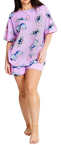 Disney Pigiama Lilo And Stitch per Donne | Pigiama a Maniche Corte con Stampa Integrale per Ragazze | Pigiamone Accogliente da Donna per Gli Appassionati di Stitch | Merchandise Ufficiale | S