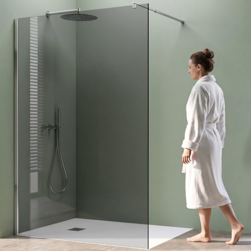 Mai & Mai Duschwand für Dusche Duschabtrennung 90x200cm Walk-In Dusche ESG-Sicherheitsglas 8mm NANO Glas BRAM1 Bremen1VG