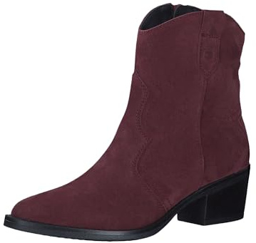 Tamaris dam klack stövletter läder blockklack, Merlot, 37 EU