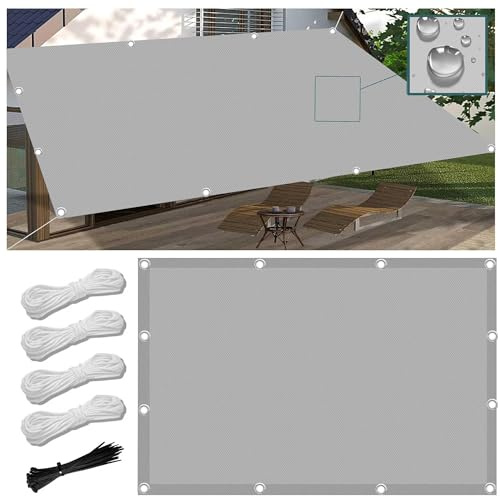 Sonnensegel Rechteckig 3x4M Segeltuch Wasserdicht im Viele Größe und Farben, Beschattungsnetz inkl Befestigungsseile, UV-Schutz, Wetterfest für Garten Terrasse Balkon
