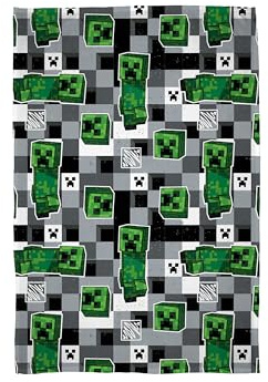 MINECRAFT Officiell fleecefilt | Scribble design vändbar 2-sidig supermjuk varm filt | perfekt för sovrummet, soffan, övernattningar och camping