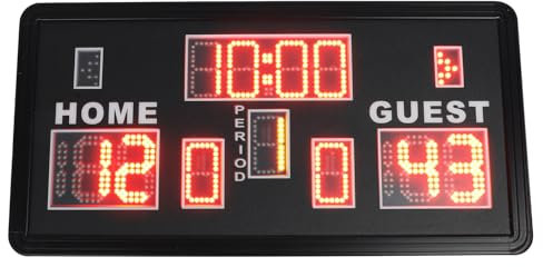 Elektronische Basketball-Anzeigetafel, Digitale LED-Anzeigetafel mit Fernbedienung, Zeitschaltuhr und Punktezähler, Elektronische Tischanzeigetafel für Spiele, Tennis, (EU)