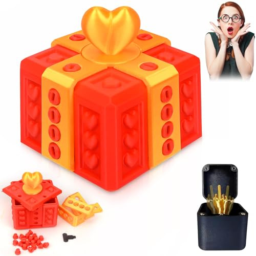 La caja de broma con dedo medio, 2 piezas de regalos secretos de Papá Noel para mujeres y hombres, divertida caja de regalo sorpresa de Año Nuevo, regalo de tornillo impreso en 3D para cumpleaños y