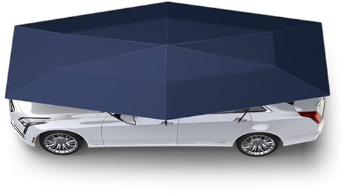 Carpa para automóvil, cochera móvil Plegable, toldo para automóvil, sombrilla para Carpa al Aire Libre, Control Remoto automático, Azul
