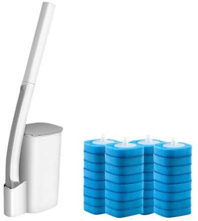 Joselin Disposable Toilet Brush & Holder Set, Toilet Brush Refill for Efficient Deep Scrubbing of Bathroom,Wall Mounted Toilet