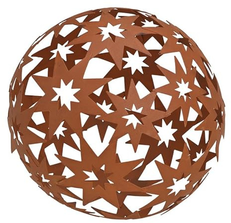 Generisch Dekokugel Deko Garten Metall Kugel Sterne 18cm