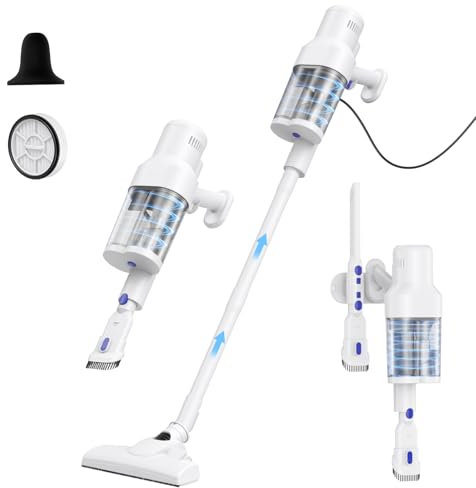 HOPVISION Aspirapolvere a filo per la casa, tappeti e pavimenti duri, UltraLight a basso rumore con filtro HEPA