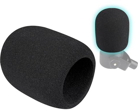SOULWIT 2Pcs Protector de Micrófono Espuma Funda Pop Filtro para RØDE(Rode) PodMic Cardioid Dynamic Broadcast Micrófonos, Mic Cubierta Parabrisas - Negro