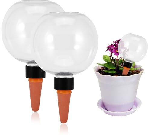 Viitech 2 Stück Bewässerungskugeln 500ml, Automatische Pflanzen Bewässerung, Wasserspender Pflanzen zur Automatischen Bewässerung von Zimmer und Gartenpflanzen