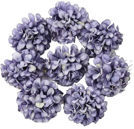 SHXZ 10/20/30 teste di ortensie artificiali, 4 cm, per la decorazione della casa, la stanza, fai da te, per ghirlande di matrimonio, accessori per la sposa e la decorazione di matrimoni (viola, 10