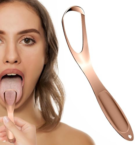 Youngwier Raschia Lingua In Acciaio Inossidabile | Strumento Per Alito Fresco Profondo,Raschietto Portatile Antiscivolo A Forma Ventaglio Per Igiene Orale Contro Alito Cattivo