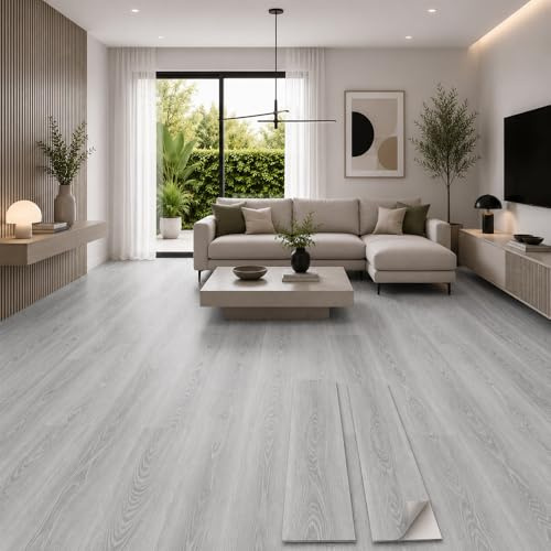 Pavimentos Arquiservi - Suelo Vinílico Autoadhesivo PVC -【5 m²】- Grosor 2mm - Diseño Roble Gris - Gran Durabilidad y Resistente al Agua - Fácil Mantenimiento