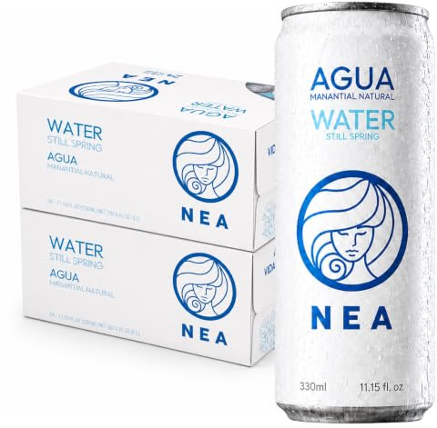 NEA Agua de Manantial en Lata - Manantial Alpes Austríacos - Pack 48 Latas 33cl - Aluminio Sin Plástico BPA Free - Sin Retrogusto Metálico - Hidratación Responsable