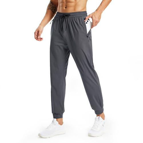 Rane Sports Pantalon de Jogging pour Homme - Léger et Respirant, élastique pour Le Fitness, la Course à Pied et Les Loisirs Gris M