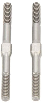 COMODO RC Steel Turnbuckle Pull Rod 48mm for 1/10 Brushed RC Cars – 2 Pack, M4 Thread, Silver