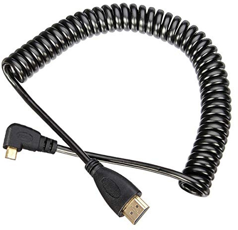 chenyang Cy - Cable de alta definición para teléfono celular y tableta y cámara izquierda y derecha con resorte elástico micro HDMI a HDMI macho HDTV