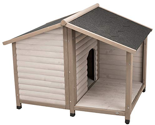 TRIXIE 39517 Natura Hundehütte Lodge Satteldach, M–L: 130 × 100 × 105 cm, grau