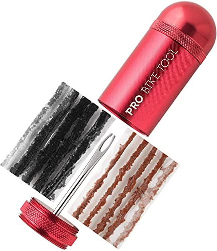 PRO Bike Tool Tubeless-Fahrradreifen-Reparaturset - MTB/Rennradreifen, Reifenpannen schnell reparieren, Tackle-Set mit Aufbewahrungsbox, Stopferwerkzeug, tubeless Repair kit, Reifenpannenset Fahrrad