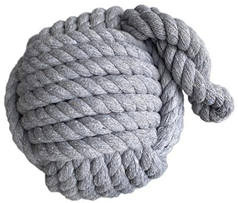 QT Large 2.2kg Pale Grey Rope Knot Door Stop 15-18cm