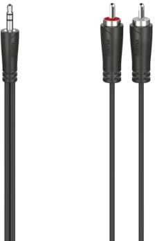 Hama Klinkenkabel 3,5mm - 2x CINCH (RCA, Mini Jack 3,5mm, aus flexiblen Materialien, 15m) schwarz