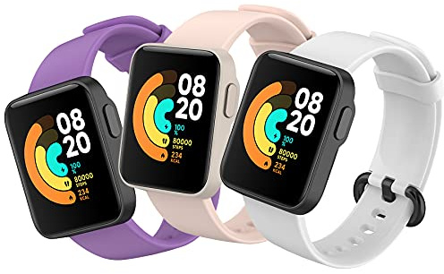 BDIG 3 Pezzi Cinturino per Xiaomi Mi Watch Lite, Braccialetto Redmi Watch Lite Cinturino in Silicone Colorato di Ricambio Anti-Perso Progettato Accessori Tracker per Mi Watch Lite/Redmi Watch Lite
