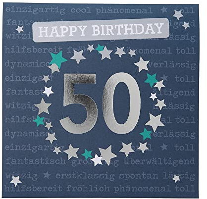 Depesche 0011694-008 Pop-up Glückwunschkarte zum 50. Geburtstag, Klappkarte mit Musik, Lichtelementen und einem originellen Spruch, Geburtstagskarte inkl. Umschlag, Format 15,5 x 15,5 cm