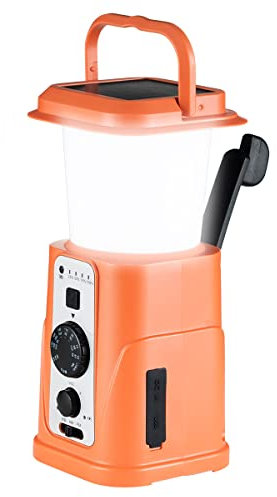 GREATONE 5000mah Radio di emergenza lanterna da campeggio, manovella AM/Fm/NOAA Radio Meteo, 3 tipi di modalità di illuminazione Radio solare, caricatore del telefono cellulare, allarme SOS suono e
