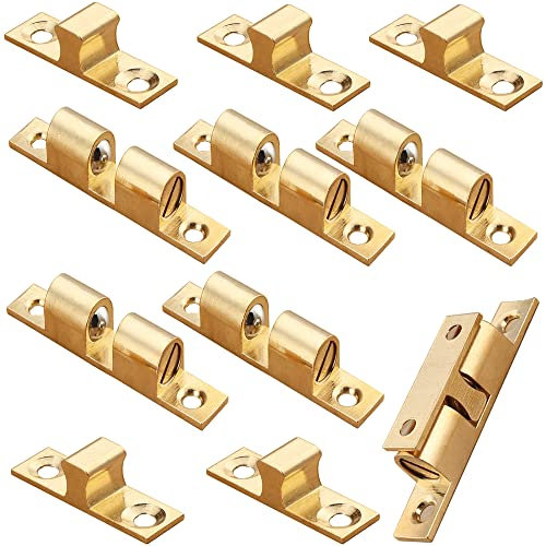 CEEYSEE 6 Stück Doppel Kugelschnäpper 40mm Messing Türschapper Möbelschnäpper mit Schrauben für Schränke, Bücherregale, Schranktüren (40mm/DQMK)