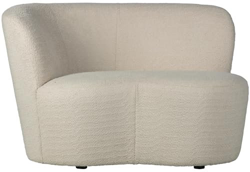 WOOOD Stone 1 Sitzer Sofa Links, Weicher Ecksofa Eckcouch aus Boucléstoff Loveseat Sessel Couch Loungesofa - Creme - 73x112x80 cm