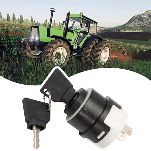 MangWany Zündschloss 12/24V Schalter Funken Glimmstarter Schalter für Land- und Baumaschinen passend für Deutz DX 07 Same Case Zettelmeyer Schaeff 2 Schlüssel 14603/603 Universal