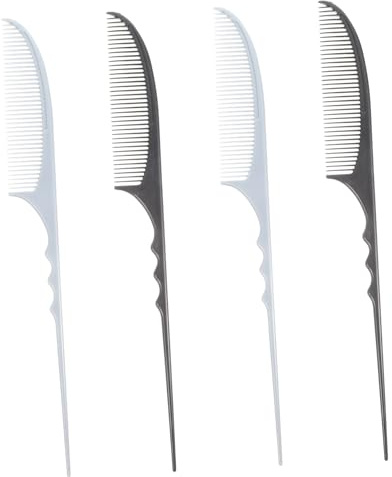 MAGICLULU 4pezzi Pettine Per Capelli Carbonio Pettine Coda Portatile Riutilizzabile Per Styling Dei Capelli Per Definire i Capelli