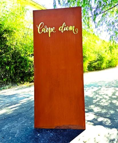 Zen Man Edelrost Gartensichtschutzwand aus Metall, 1mm, Carpe Diem 032210 (B75 H180cm, 032210-4)