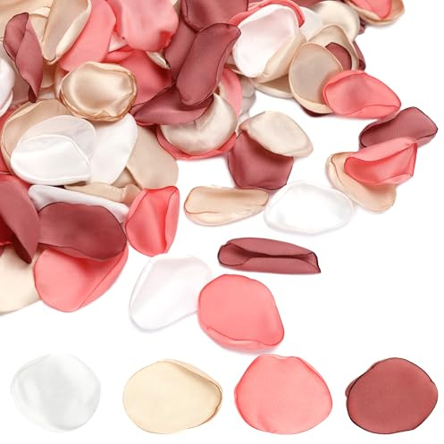 Milifox 200 Stück Rosenblätter Deko Konfetti,Blütenblätter Hochzeit,Rosenblätter Künstlichr für Hochzeit,Valentinstag,Party,Tischdekoration,Romantische Nacht,Wiederverwendbare,Soja