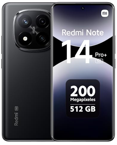 Xiaomi Redmi Note 14 Pro+ 5G Smartphone, 12 + 512GB, Black, 200MP professionelle AI-Kamera, IP68, 120W HyperCharge, AI-Funktionen (kein Ladegerät enthalten)