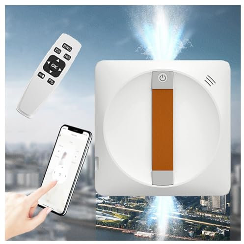 Robot lavavetri, Robot Elettrico Automatico per la Pulizia dei vetri con Doppio Getto d'Acqua, aspirazione Potente da 3000 Pa, App/Telecomando, per finestre, Piastrelle, bagni