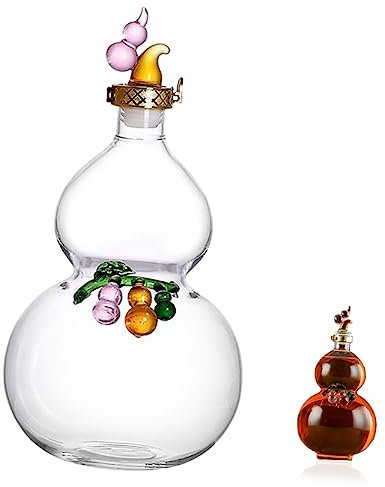 TOPBATHY Botella de Vino Transparente de Calabaza 1 Vidrio Multifuncional para Decoración Cata de Vinos