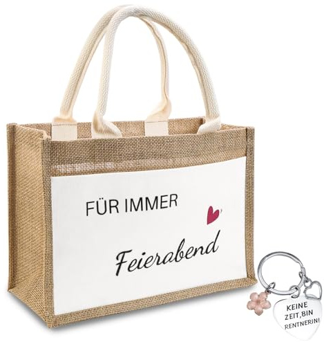 NCTNCX Rente Geschenke, Jutetasche, Jute Shopper, Geschenkset zur Rente zum Abschied als Abschiedsgeschenk, Geschenk für Damen Geschenke für Mama Muttertagsgeschenk