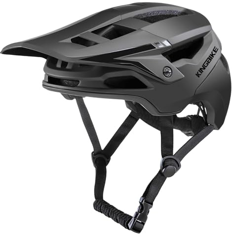 Casco de Bicicleta de montaña, Casco para Hombre, Mujer y Adulto (Negro, M (54-58 cm)