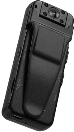Videocamera DV portatile Videocamera A8 montata sul corpo Registrazione video 1080P Videocamere con rilevamento del movimento con clip posteriore for visione notturna for l'home office(With 256GB TF C