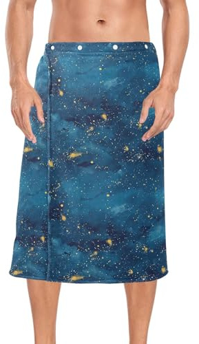 KLL Lovely Fireflies The Dark Blue - Toalla para hombre, forro polar coral, para ducha, 60 x 28 pulgadas, accesorios de sauna para gimnasio, falda para hombre